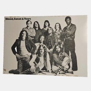 Blood, Sweat and Tears Vintage 1970s Promo Flat Poster 20x28 Black & White